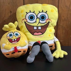 SpongeBob Squarepants plushies. Lg nickelodeon. Sm Ty. Great condition.  .